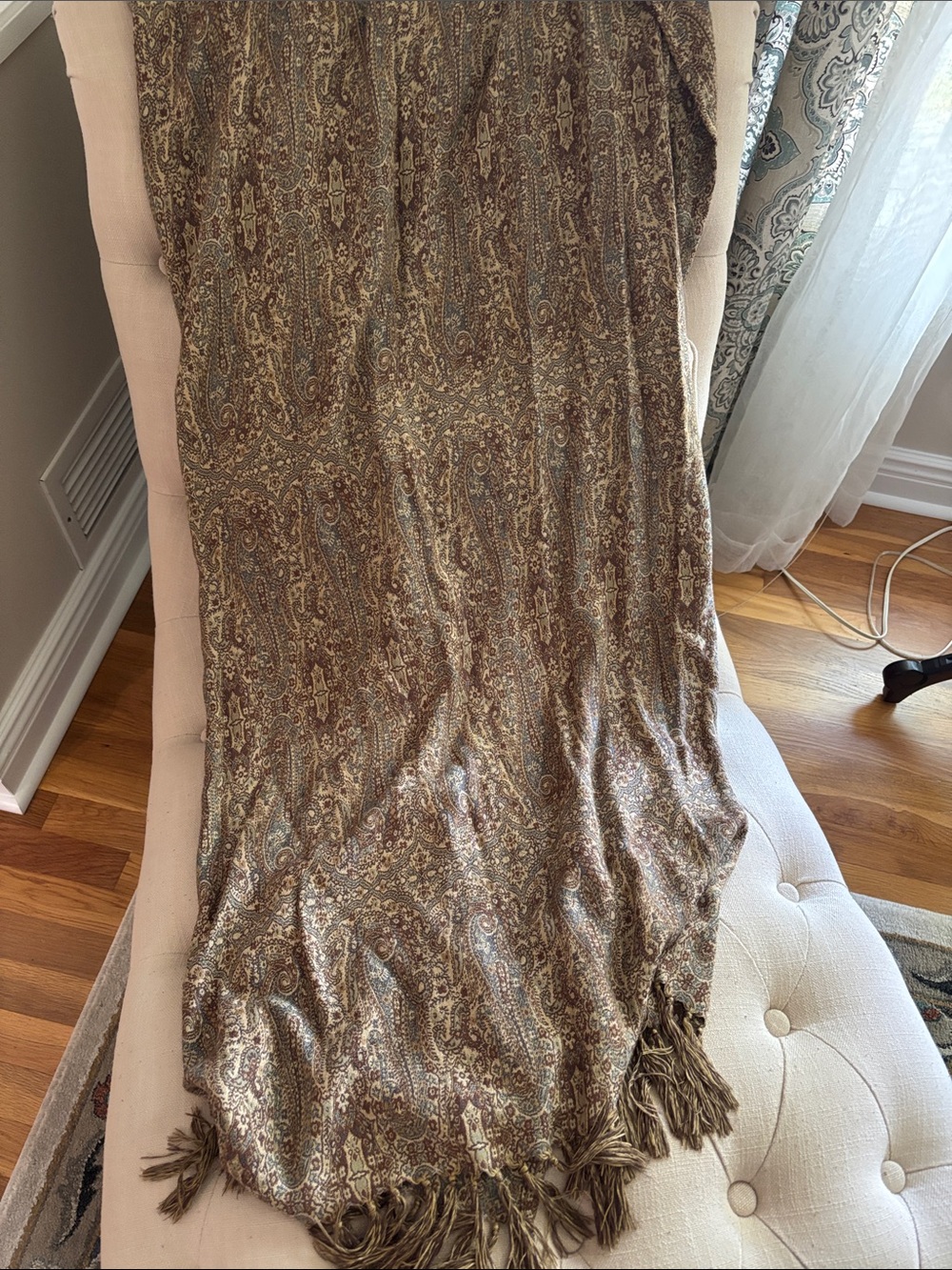 Brown Paisley Throw Blanket - Unbranded